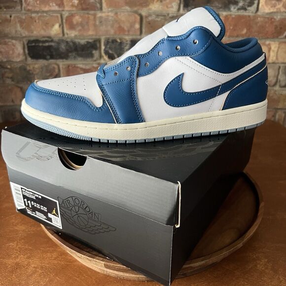 New Nike Air Jordan 1 SE Low Industrial Blue White Shoes Sneakers Size 11.5 - Picture 13 of 16